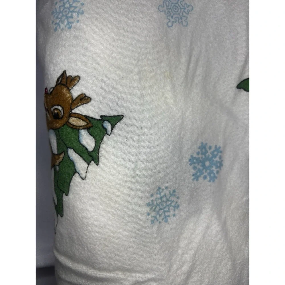 Vtg 1992 RUDOLPH‎ THE RED NOSE REINDEER TWIN FLANNEL FITTED SHEET- CHRISTMAS
